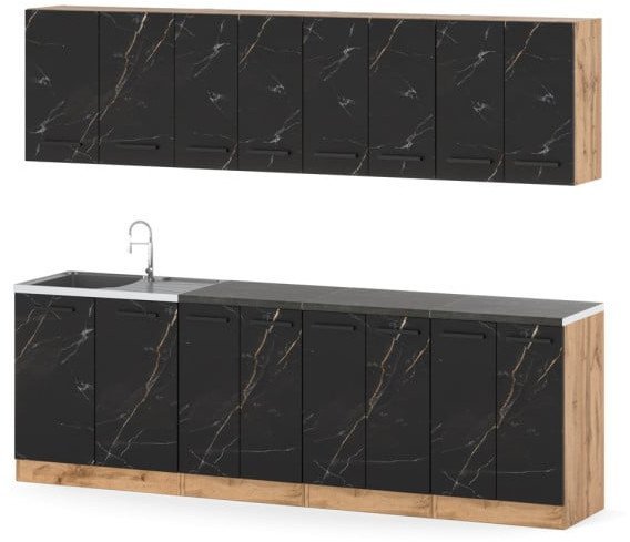 Meble Kuchenne Modułowe Nowoczesne Kuchnia Vero 2.6m Pojemna San Sebastian