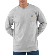 Koszulki męskie - Koszulka Carhartt Heavyweight Long Sleeve Pocket T-Shirt HEATHER GREY - miniaturka - grafika 1