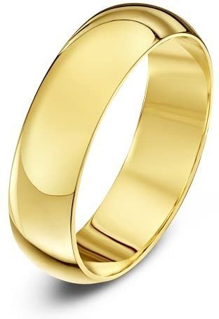 Theia Unisex 14 k (585) Yellow Gold Ring D-Form Polished 5mm Size 53 (16.9)