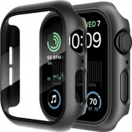 Akcesoria do smartwatchy - Hello Case ETUI 2w1 DO APPLE WATCH 7 / 8 45 mm SZKŁO HARTOWANE CZARNE NAKŁADKA - miniaturka - grafika 1