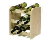 Pozostałe akcesoria barmańskie - Drewniany regał stojak na wino - RW31 na 9 butelek Naturalny Drewno sosnowe / Wamar-Sosenka - miniaturka - grafika 1