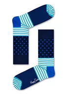 Skarpetki męskie - Happy Socks Stripes & Dots, kolorowe i zabawne, Skarpety dla kobiet i mężczyzn, Niebieski (36-40) - miniaturka - grafika 1