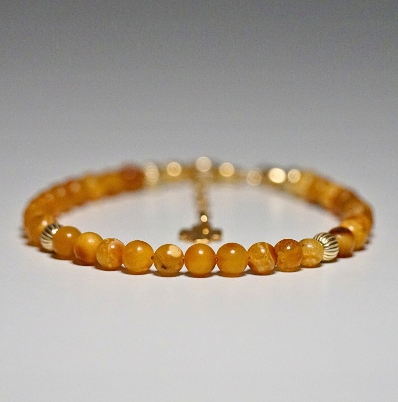 Bransoletka Szczęścia Bursztyn 4mm - Crystals Break 2 rozmiary