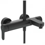 Zestawy prysznicowe - Ideal Standard Cerafine O Zestaw prysznicowy natynkowy z deszczownicą czarny mat BC525XG - miniaturka - grafika 1