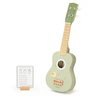 Instrumenty muzyczne dla dzieci - Viga Drewniane Ukulele Gitara Dla Dzieci Zielone Z Nutami - miniaturka - grafika 1