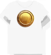 Koszulki i topy damskie - Koszulka damska biała z nadrukiem złotego cesarskiego symbolu M - miniaturka - grafika 1