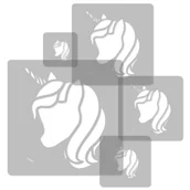 Szablony malarskie - Szablony Malarskie Wielorazowe 5 szt Jednorożce #1 - miniaturka - grafika 1