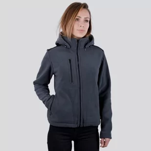 POLSKI Gruby Polar Damski Roboczy Bluza 360 Kaptur Szary MAV-204 SZARY - Bluzy sportowe damskie - miniaturka - grafika 1