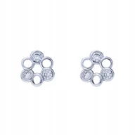 Kolczyki - Srebrne Kolczyki Kwiatek z Kółek  Pr. 925 - miniaturka - grafika 1