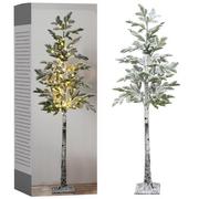 Vilde Świecąca Choinka Sztuczna Ośnieżona Na Pniu / Drzewko Świąteczne Z Lampkami 120 Led 150 Cm