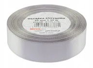 Pasmanteria - Brewis Wstążka dekoracyjna satynowa 25mm/32m srebrna 179 - miniaturka - grafika 1