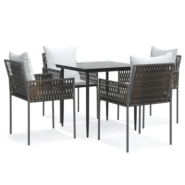Ogrodowy zestaw mebli jadalnianych rattan PE, brązowy, 54x61x83cm