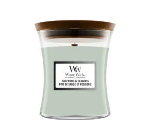 WOODWICK MEDIUM JAR CANDLE ŚWIECA ZAPACHOWA SAGEWOOD & SEAGRASS 275G - Świece - miniaturka - grafika 1