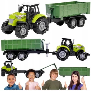 Traktor z Przyczepą efekty ŚWIETLNE DŹWIĘKOWE w PL języku na DZIEŃ DZIECKA - Samochody i pojazdy dla dzieci - miniaturka - grafika 1