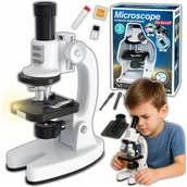 Mały naukowiec - MIKROSKOP EDUKACYJNY ŚWIATŁA LED PRZYBLIŻENIE 1200X PREZENT DLA DZIECKA XL - miniaturka - grafika 1