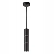 Lampy sufitowe - Lampa wisząca punktowa czarna srebrna tuba nad stół wyspę nowoczesna Polux - miniaturka - grafika 1
