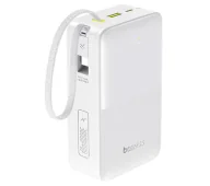 Powerbanki - Baseus EnerFill FC51 Bipow 2 Pro 30000mAh 22,5W Cyfrowy wyświetlacz, Wbudowany kabel USB-C Biały - miniaturka - grafika 1