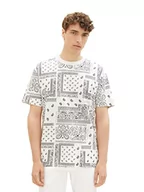 Koszulki męskie - TOM TAILOR Denim Koszulka męska 1036481, 31856-White Big Paisley, XXL, 31856 - White Big Paisley Print, XXL - miniaturka - grafika 1