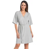 Bielizna nocna - Szlafrok damski z wiskozy Maddalena szary, Teyli - miniaturka - grafika 1
