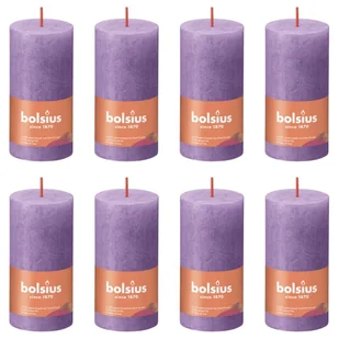 Rustykalne świece pieńkowe Shine, 8 szt., 100x50 mm, fioletowe Lumarko! - Aromaterapia - miniaturka - grafika 1