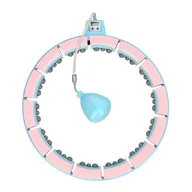 Pozostały sprzęt i akcesoria do ćwiczeń - FH06 BLUE/PINK HULA HOP Z OBCIĄŻNIKIEM I LICZNIKIEM - miniaturka - grafika 1