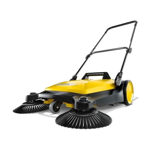 Kärcher - S 4 Twin Walk-Behind Outdoor Hand Push Sweeper - pojemność 5,25 l - szerokość zamiatania 68 cm - zamiatanie do 66 000 ft²/godzinę, żółty