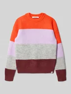 Swetry dla dziewczynek - Sweter z dzianiny w stylu Colour Blocking - miniaturka - grafika 1