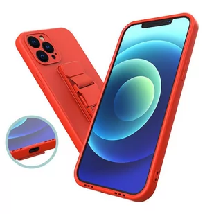 Rope case żelowe etui ze smyczą łańcuszkiem torebka smycz Xiaomi Redmi Note 9 Pro / Redmi Note 9S czerwony - Etui i futerały do telefonów - miniaturka - grafika 4