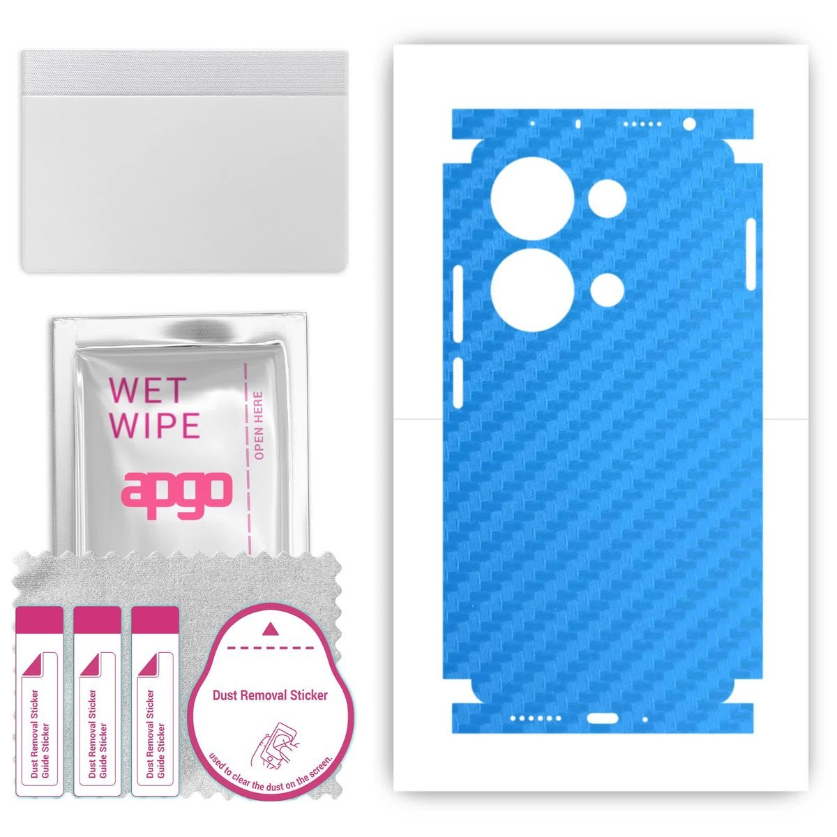 Folia naklejka skórka strukturalna na TYŁ+BOKI do Xiaomi Poco M6 Pro - Carbon Niebieski - apgo SKINS