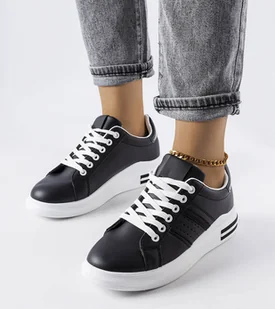 Czarne sneakersy na platformie Lanoie-38 - Sneakersy damskie - miniaturka - grafika 1