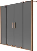 Parawany nawannowe - Mexen Velar Duo parawan nawannowy 2-skrzydłowy rozsuwany 160 x 150 cm, grafit, miedź szczotkowana - 896-160-000-42-65 - miniaturka - grafika 1