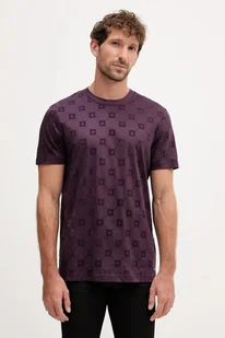 Joop! t-shirt bawełniany męski kolor fioletowy z aplikacją 30046985 - Koszulki męskie - miniaturka - grafika 1
