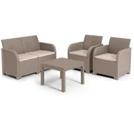 Meble ogrodowe - Meble ogrodowe - z tkanej żywicy imitującej rattan - Allibert by KETER - 4 osoby - SanRemo - Cappuccino - miniaturka - grafika 1