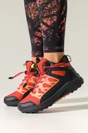 Buty trekkingowe damskie - Czerwone buty sportowe trekkingowe damskie wodoodporne na bieżnikowanej podeszwie z regulowaną elastyczną sznurówką pomarańczowe wstawki Casu 7493-6D - miniaturka - grafika 1