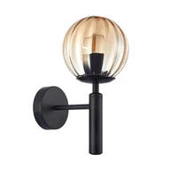 Lampy ścienne - Italux Ravena kinkiet 1-punktowy bursztynowy/czarny WL-2324-1 BK+AMB - miniaturka - grafika 1