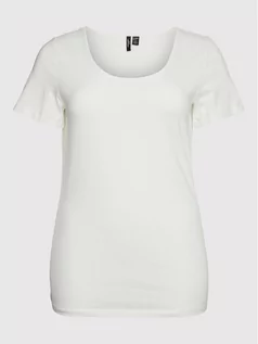 Koszulki i topy damskie - Vero Moda Curve T-Shirt Paxi 10251961 Biały Slim Fit - grafika 1