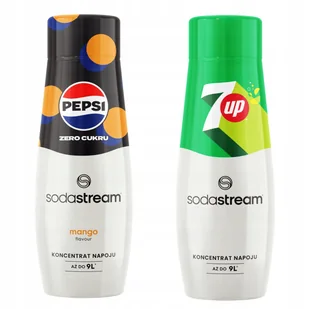 Zestaw 2 koncentratów, syropów Sodastream. Pepsi MAX Mango Zero Cukru + 7Up - Syropy i koncentraty owocowe - miniaturka - grafika 1