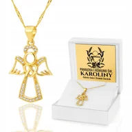 Biżuteria dla dzieci - PREZENT NA KOMUNIĘ ANIOŁEK ŁAŃCUSZEK SREBRO 925 - miniaturka - grafika 1