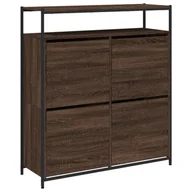 Szafki na buty - vidaXL Szafka na buty z 4 klapami w kolorze brązowego dębu 100x34x112 cm - miniaturka - grafika 1