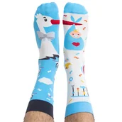 Skarpetki dla dzieci - Skarpety kolorowe bocian i chłopiec Stork It`s a boy Rozmiar 44-46 Kolor Stork It`s a boy - Nanushki - miniaturka - grafika 1