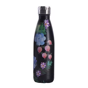 Butelka termiczna arctherm 500 ml czarna w kwiaty - Butelki termiczne - miniaturka - grafika 1