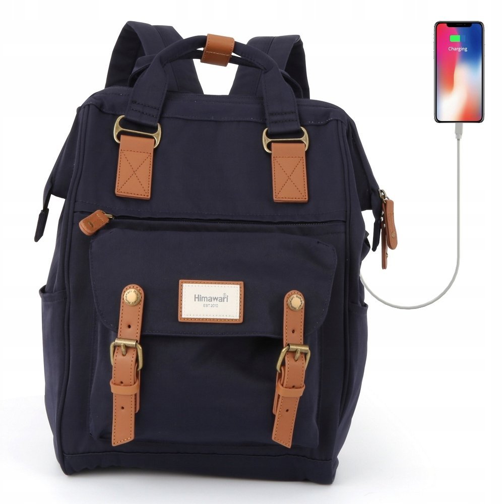 Plecak Himawari 9018 na laptopa 14-15 z USB 06 miejski granatowy