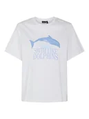 Koszulki i topy damskie - Pieces Koszulka "Banda" w kolorze białym - miniaturka - grafika 1