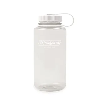 Nalgene Monochromatyczna butelka na wodę wielokrotnego użytku z recyklingu, bez BPA, do wędrówek z plecakiem, wędrówek, siłowni - 907 ml nietłukąca się bawełna - Plecaki - miniaturka - grafika 1