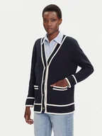 Swetry damskie - Gant Kardigan 4805340 Granatowy Relaxed Fit - miniaturka - grafika 1