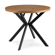 Stoły - Stół Rozkładany Okrągły Kuchenny Do Jadalni Kuchni Salonu Loft Dąb LUGO - miniaturka - grafika 1