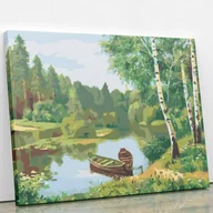 Malowanie po numerach - Zacumowane łodzie - Malowanie po numerach 50 X 40 cm - miniaturka - grafika 1