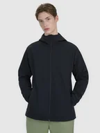 Kurtki męskie - Męski softshell z kapturem 4F 4FWSS25TSOFM324 - czarny - miniaturka - grafika 1