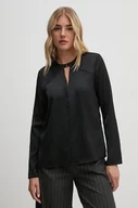 Bluzki damskie - Calvin Klein bluzka damska kolor czarny gładka K20K207650 - miniaturka - grafika 1