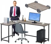 Biurka - Biurko Narożne Pod Komputer Laptop Biuro Gabinet - miniaturka - grafika 1